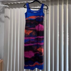 Nine West Marine Blue Multi Designer Dress